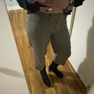 LOFT Petite Plaid Cropped Trousers